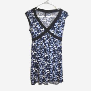 New Directions Y2K Blue Print Babydoll Top Small